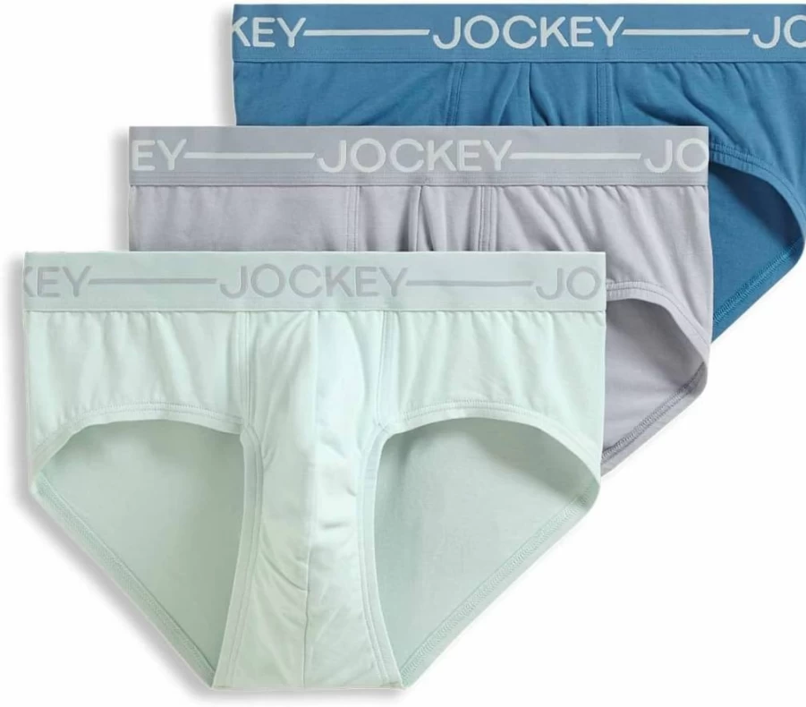 Jockey Men's Organic Cotton Stretch Brief Underwear - Soft Comfortable Breathable 3-Pack