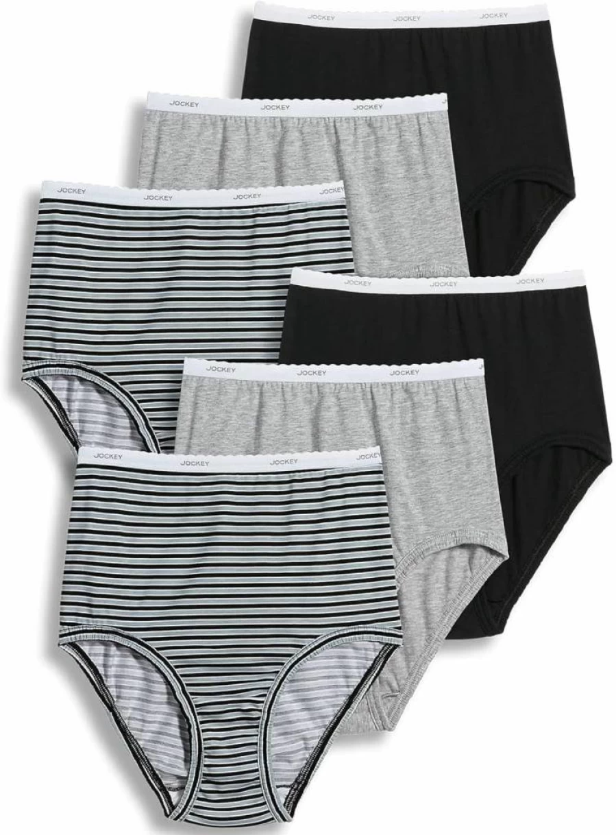 Jockey Women's Cotton Classic Brief Underwear - 6 Pack Comfortable Multipack